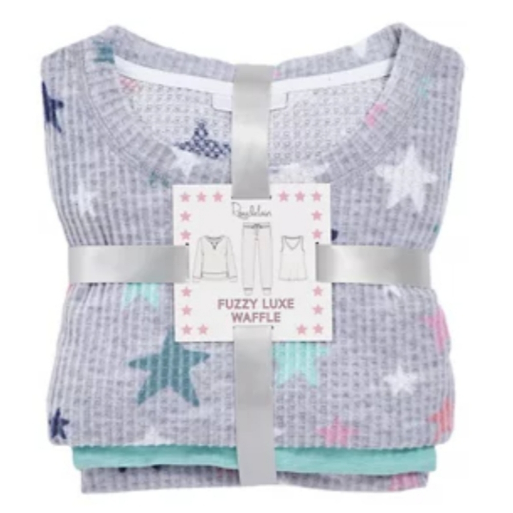 3 Pc Waffle Knit Pajama Set Roudelain